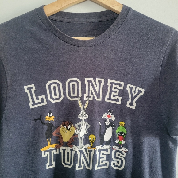 LOONEY TUNES Cartoon Character T-shirt Charcoal Womens Size S - Picture 3 of 6